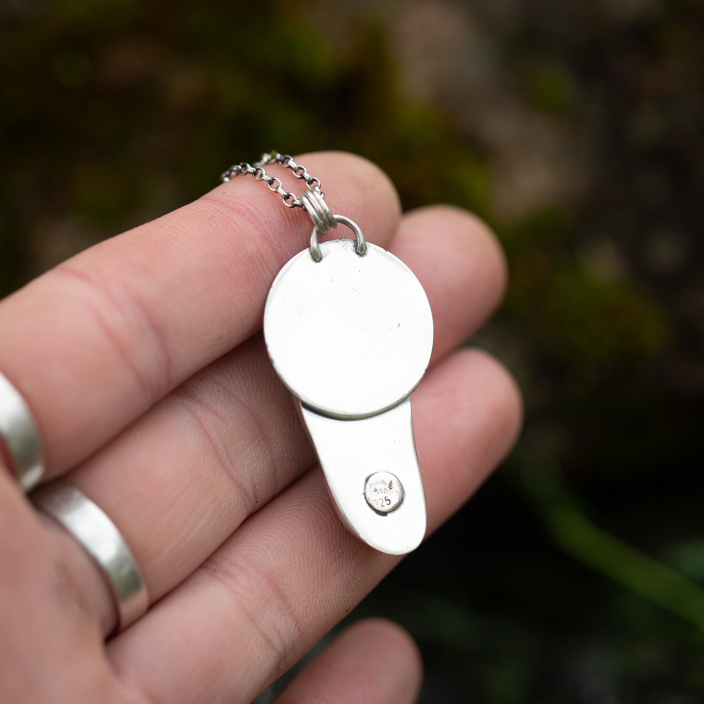 Porcini's Bounty Sterling Silver and Brass Mushroom Necklace