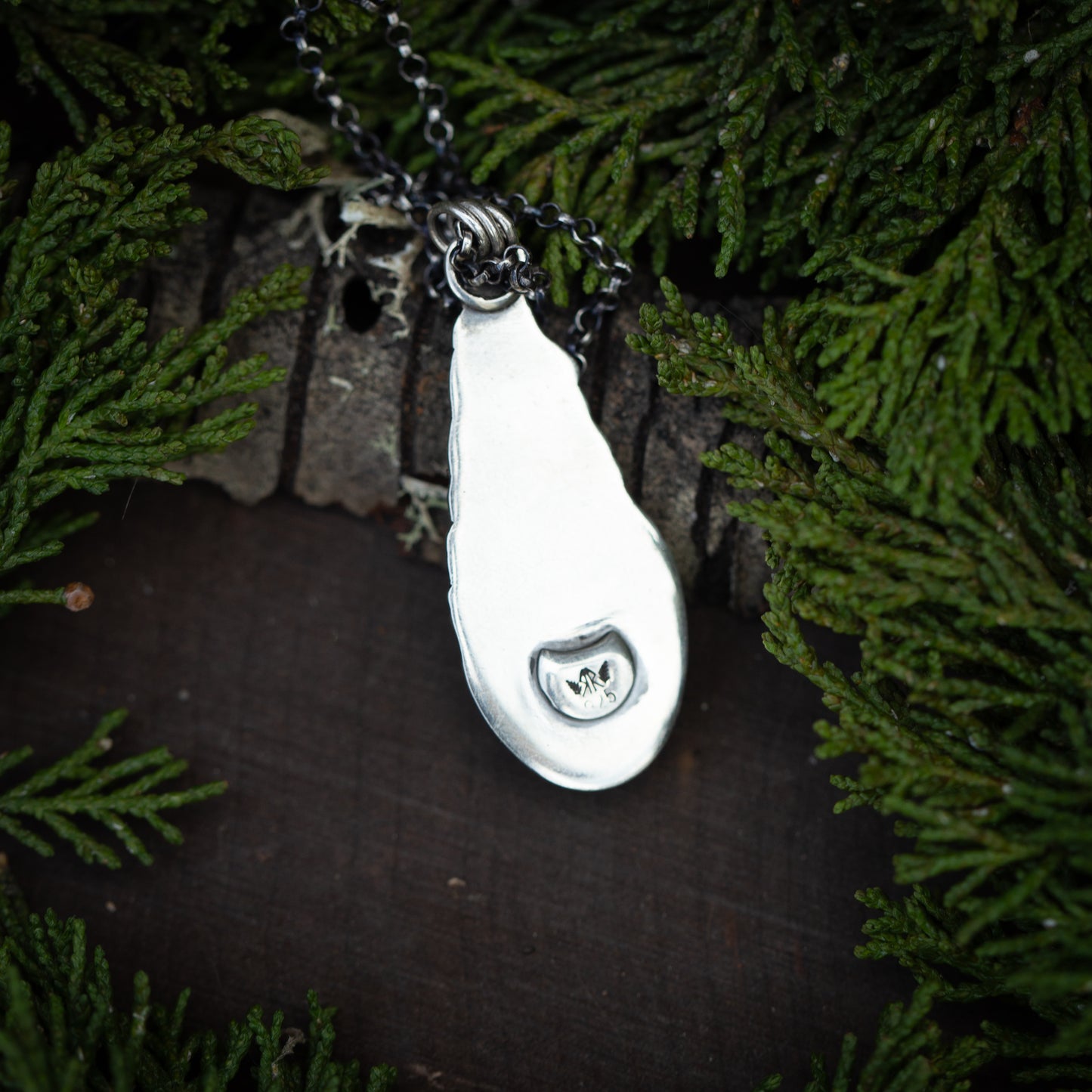 Into the Forest- Sterling Silver Serpentine Evergreen Tree Necklace