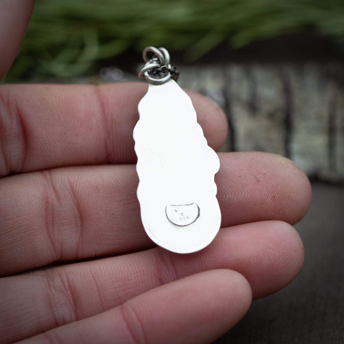 Forest Splendor- Sterling Silver and Serpentine Evergreen Tree Necklace