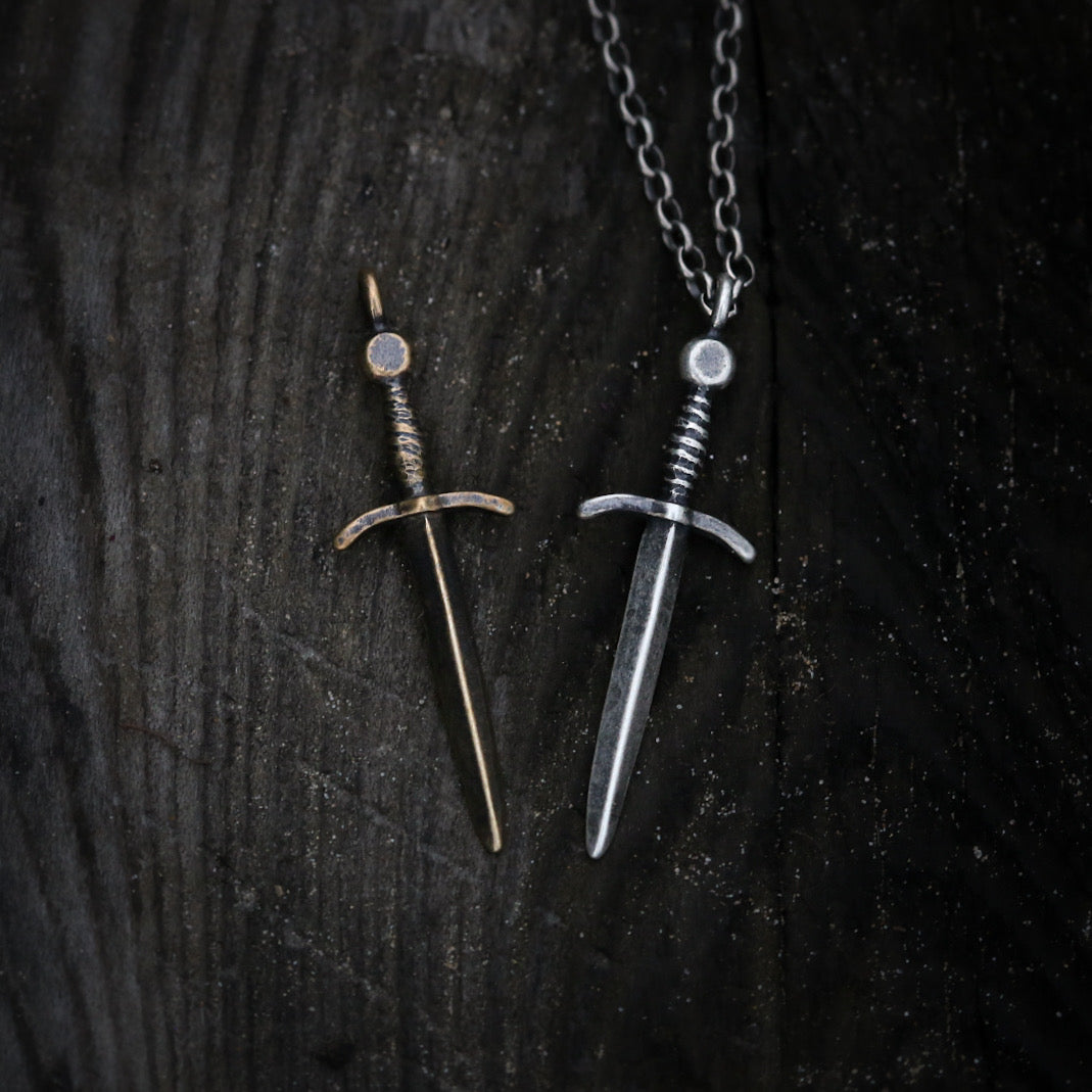 Sword Necklace Sterling Silver or Bronze