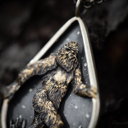 The Legand of the Wild Sterling Silver and Brass Bigfoot Necklaces