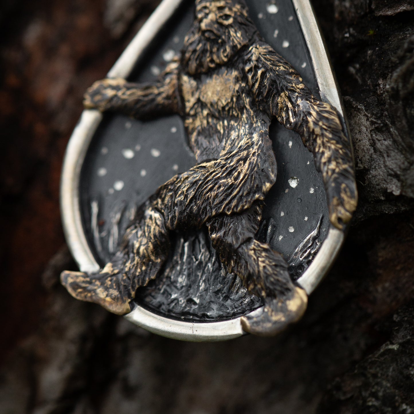 The Legand of the Wild Sterling Silver and Brass Bigfoot Necklaces