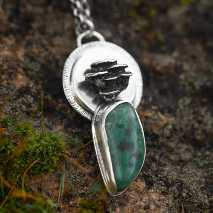 Wild Harvest Moss Agate Mushroom Necklace