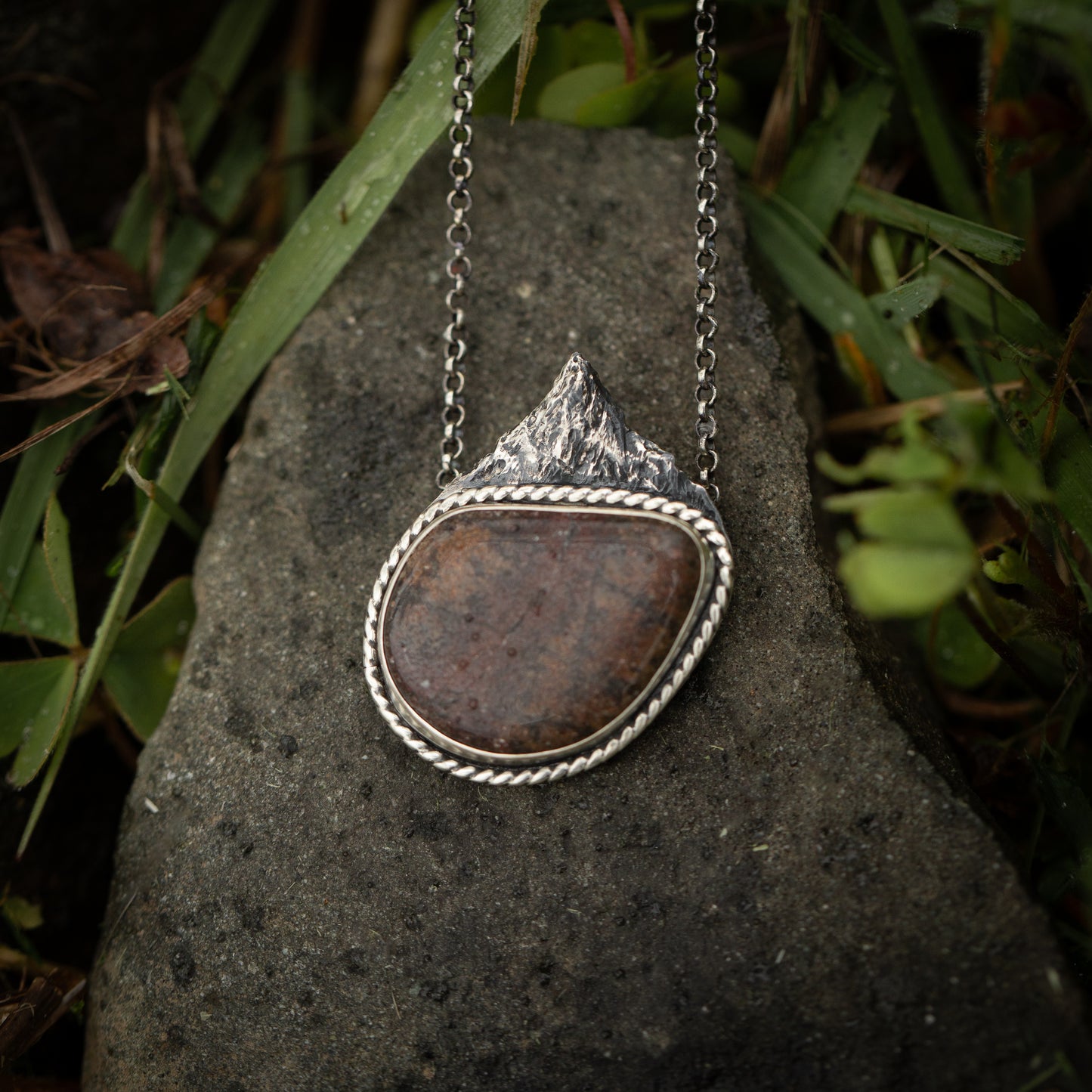 Stories in Stone Sterling Silver Mountain Necklace