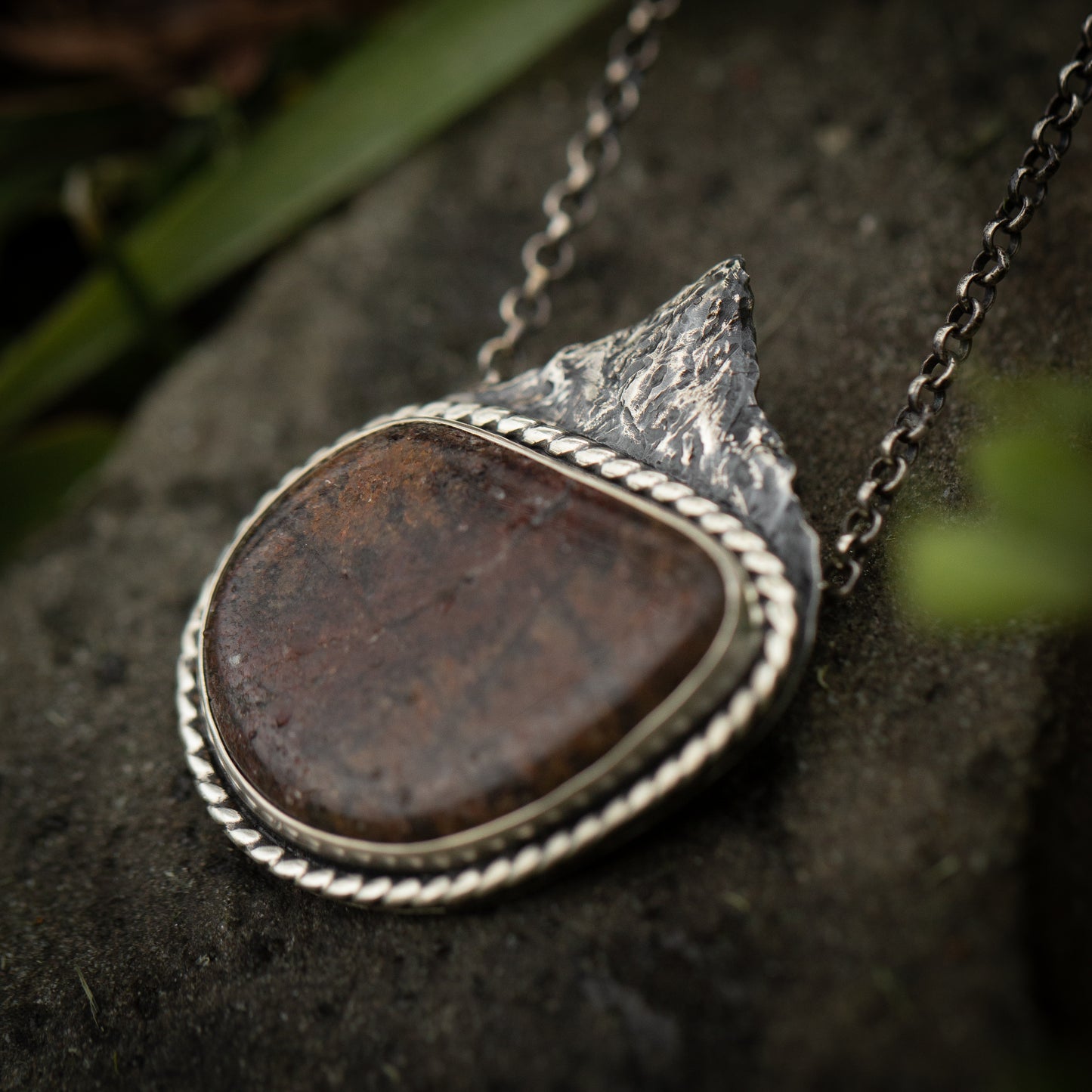 Stories in Stone Sterling Silver Mountain Necklace