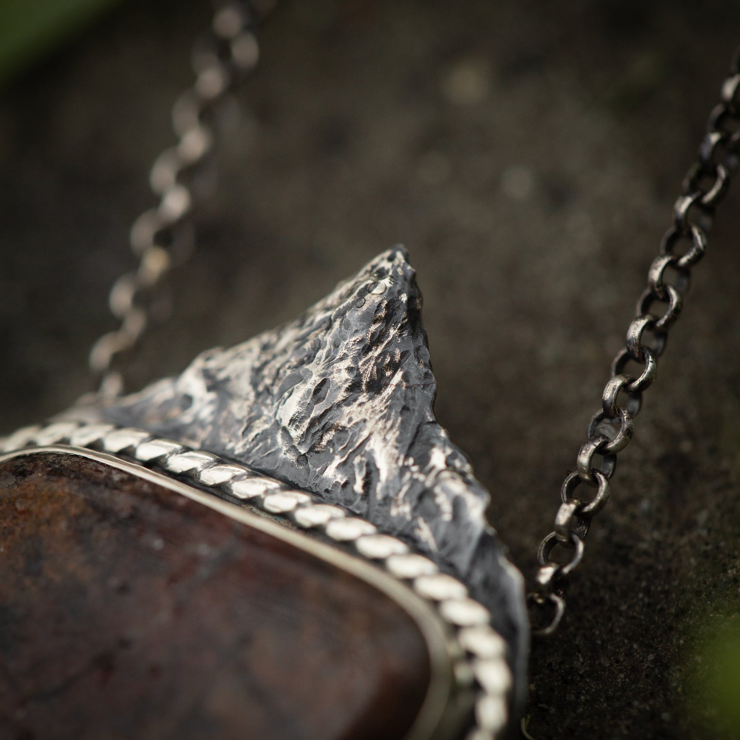 Stories in Stone Sterling Silver Mountain Necklace