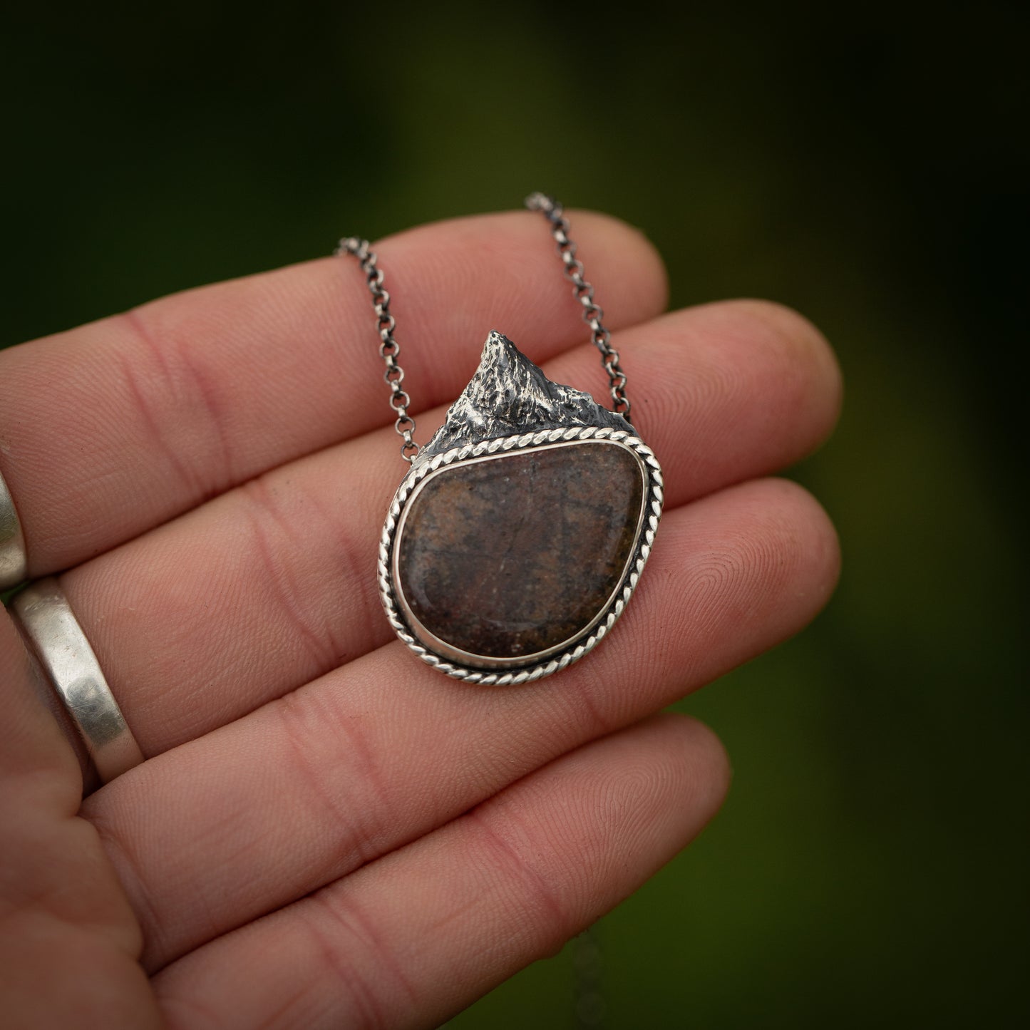 Stories in Stone Sterling Silver Mountain Necklace