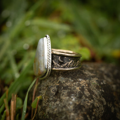 Celestial Ridge Size 7 Sterling Silver and Bronze Ring