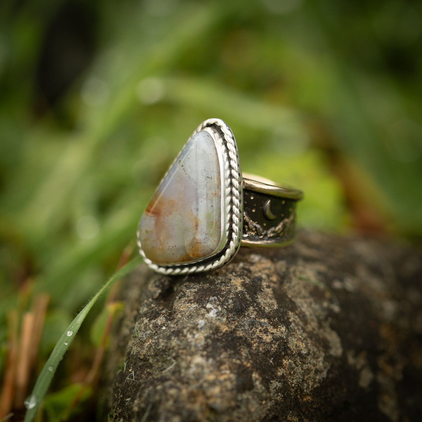 Celestial Ridge Size 7 Sterling Silver and Bronze Ring