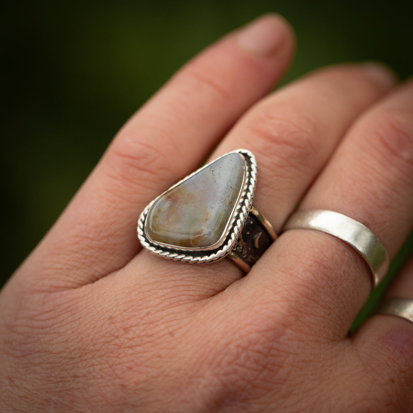 Celestial Ridge Size 7 Sterling Silver and Bronze Ring