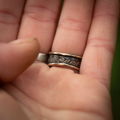 Celestial Ridge Size 7 Sterling Silver and Bronze Ring