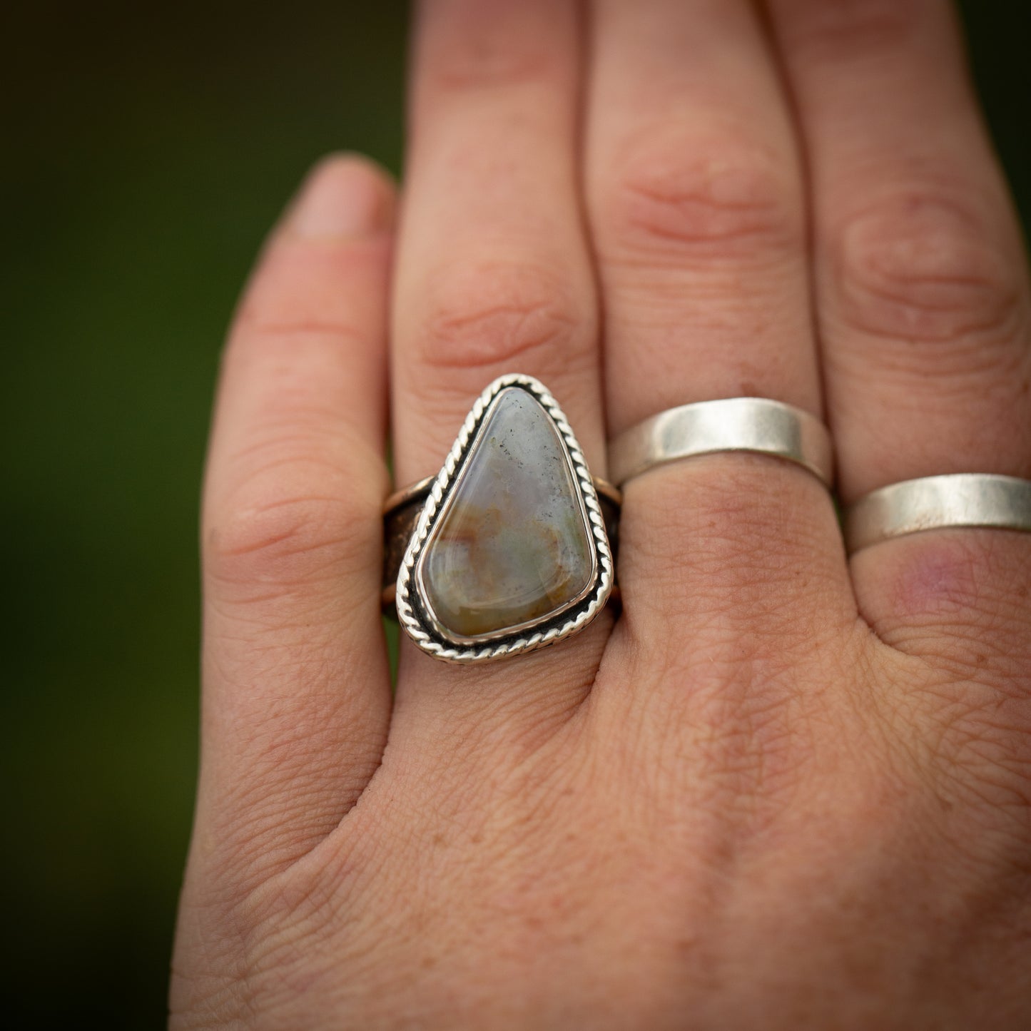 Celestial Ridge Size 7 Sterling Silver and Bronze Ring