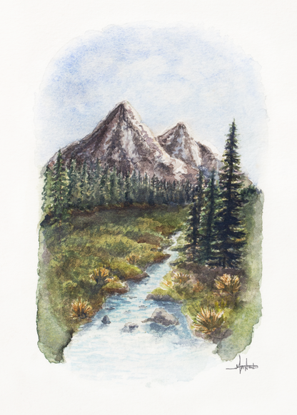 River Valley  Original  Watercolor