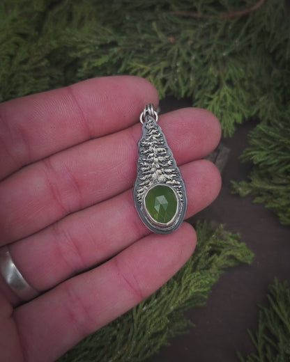 Light of Growth I- Sterling Silver Serpentine Tree Necklace