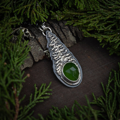 Light of Growth I- Sterling Silver Serpentine Tree Necklace