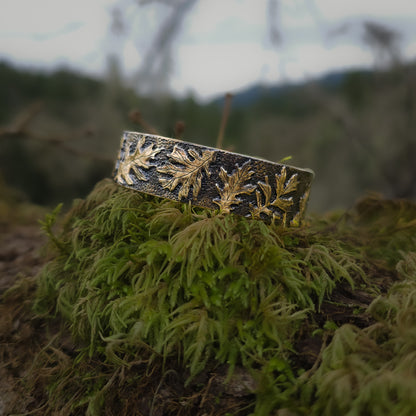Oakwood- Brass Oak Leaf Adjustable Cuff Bracelet
