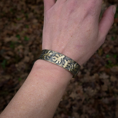 Oakwood- Brass Oak Leaf Adjustable Cuff Bracelet